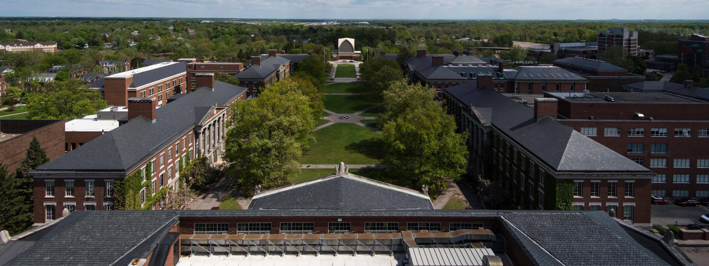 Above view of the University Quad